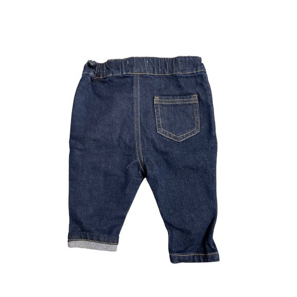 Miles The Label Jeans Baby 6 Month Blue Denim Dark Wash Elastic Waist Skinny Leg - Picture 2 of 3